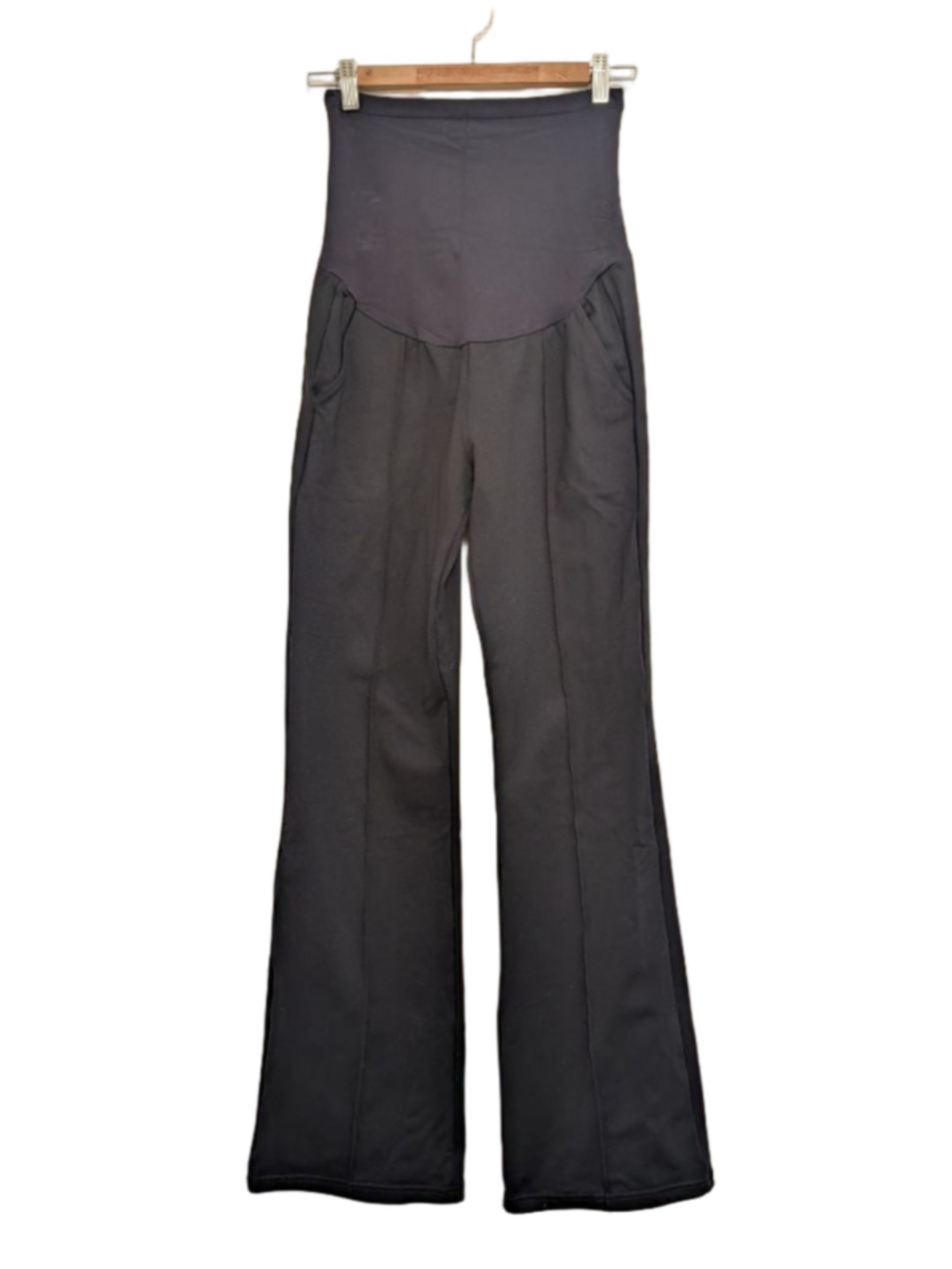 Women's Iuga Maternity Wide Leg Trousers in Black, Size M Professional Work Wear